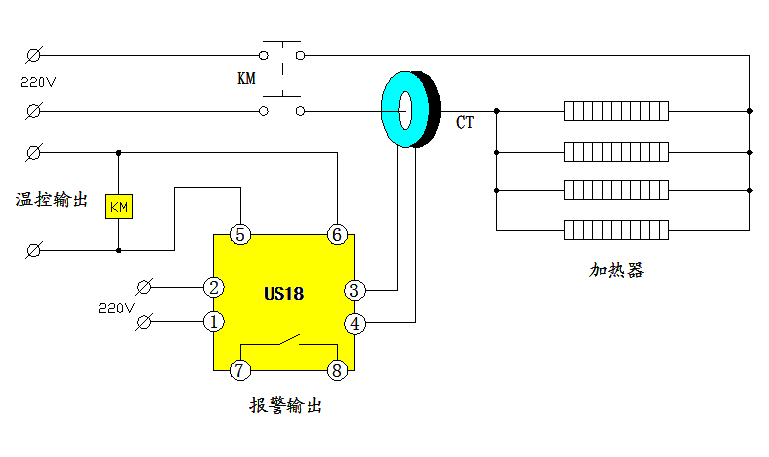 单相数字加热管断线报警器 通知:于2010年面市的WINGOLD全系列产品经过3年的市场检验和不断改进,现第二代升级产品即将陆续上市。 型号:US18(UST2018升级版) 芯片:美国ATMEL 产地:深圳 用途:接触器控制的单相单个或多个加热管断线监控,可显示电流、累计时间。 监控通道:1路 zui大累时:9999H 显示方式:4位LED数码管 电流范围:0—20A 0—50A 0—100A 报警电流:自由设置 控制类型:接触器 主要功能:监控加热管断线 工作电源