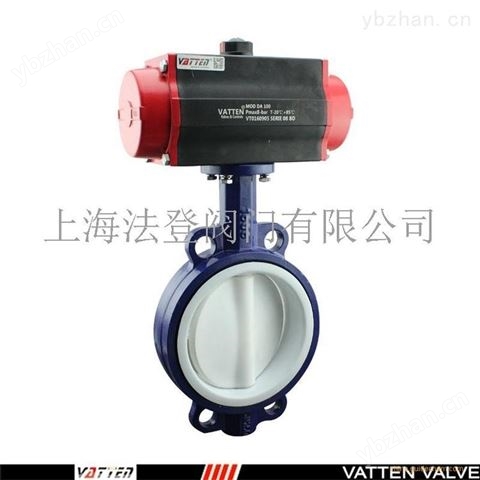 雙法蘭包膠氣動襯氟蝶閥過硫酸蝶閥襯氟蝶閥